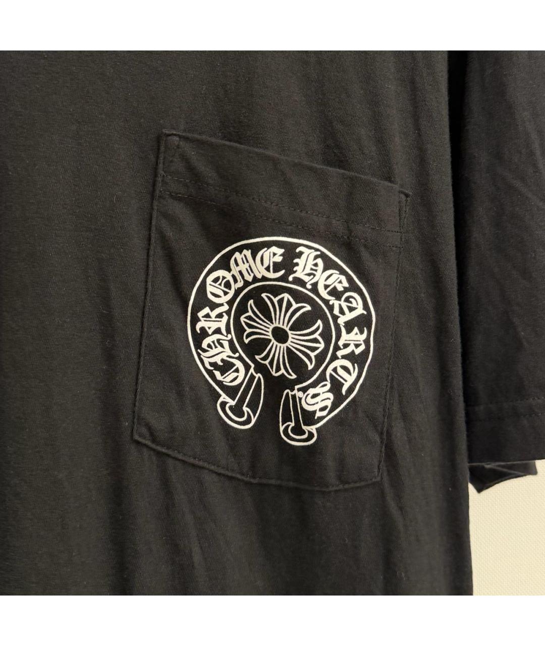CHROME HEARTS Черная хлопковая футболка, фото 3