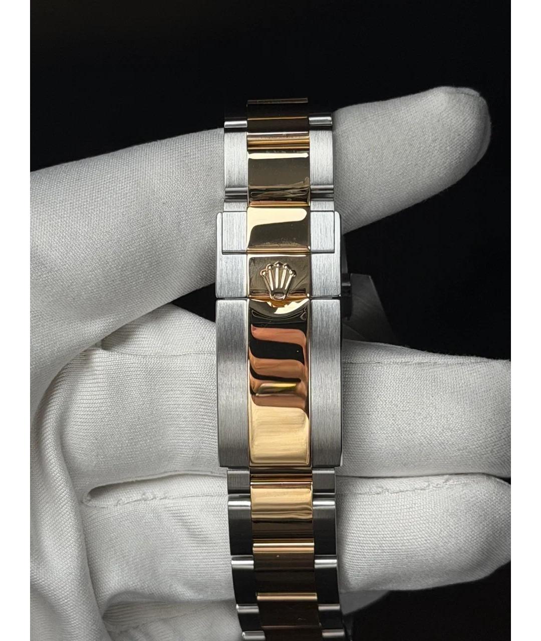 ROLEX Черные часы из желтого золота, фото 7