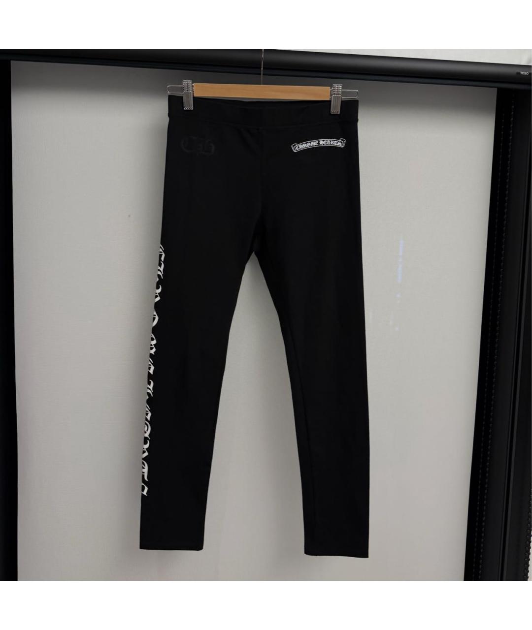 CHROME HEARTS Черные хлопковые леггинсы и велосипедки, фото 4