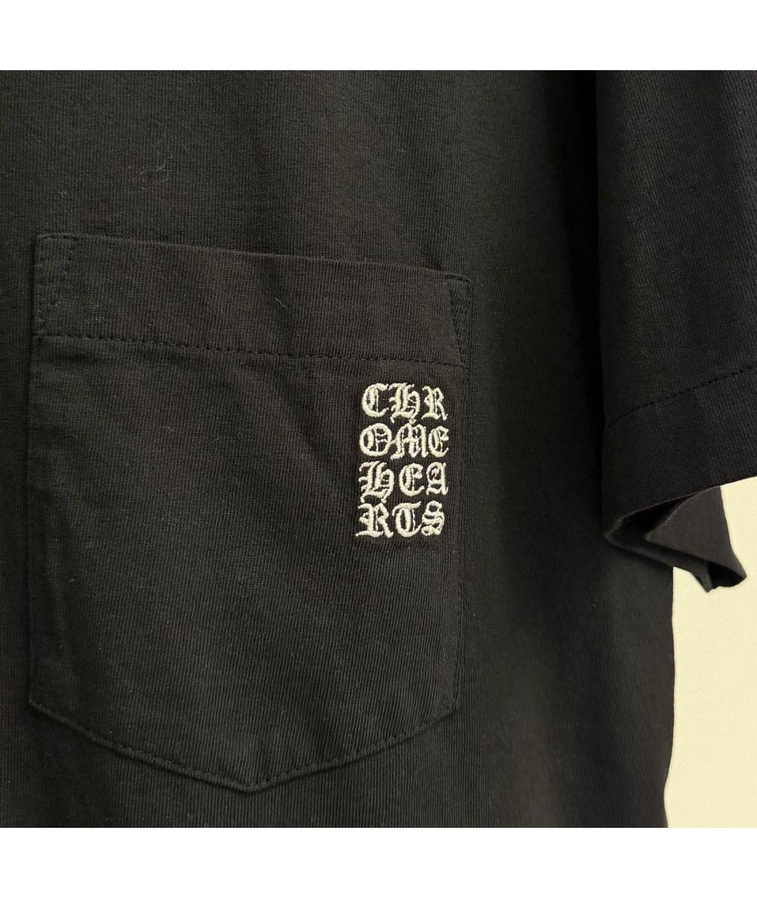 CHROME HEARTS Черная хлопковая футболка, фото 4