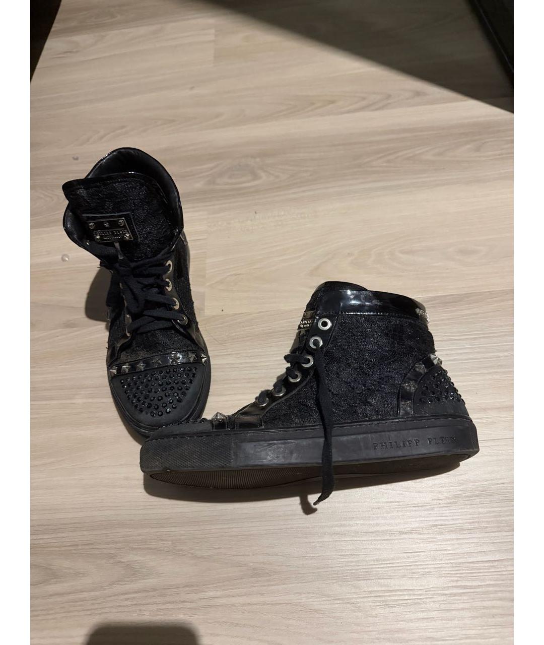 PHILIPP PLEIN Черные кеды из искусственной кожи, фото 5