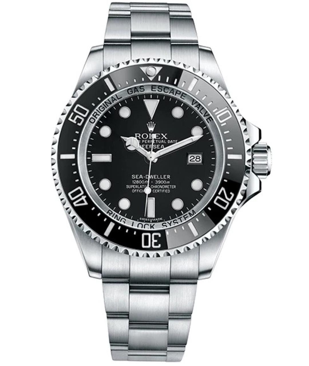 ROLEX Черные металлические часы, фото 1
