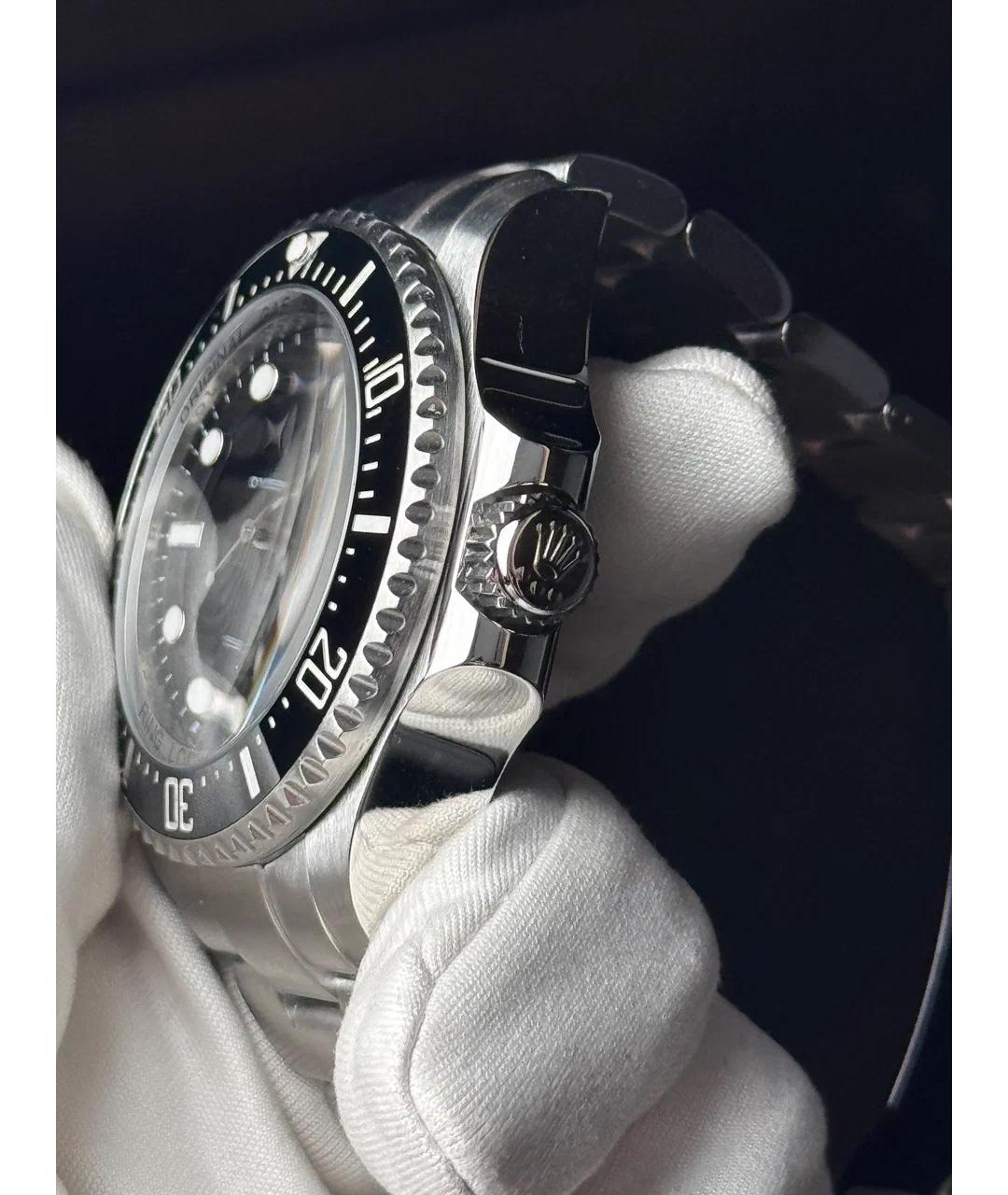 ROLEX Черные металлические часы, фото 3