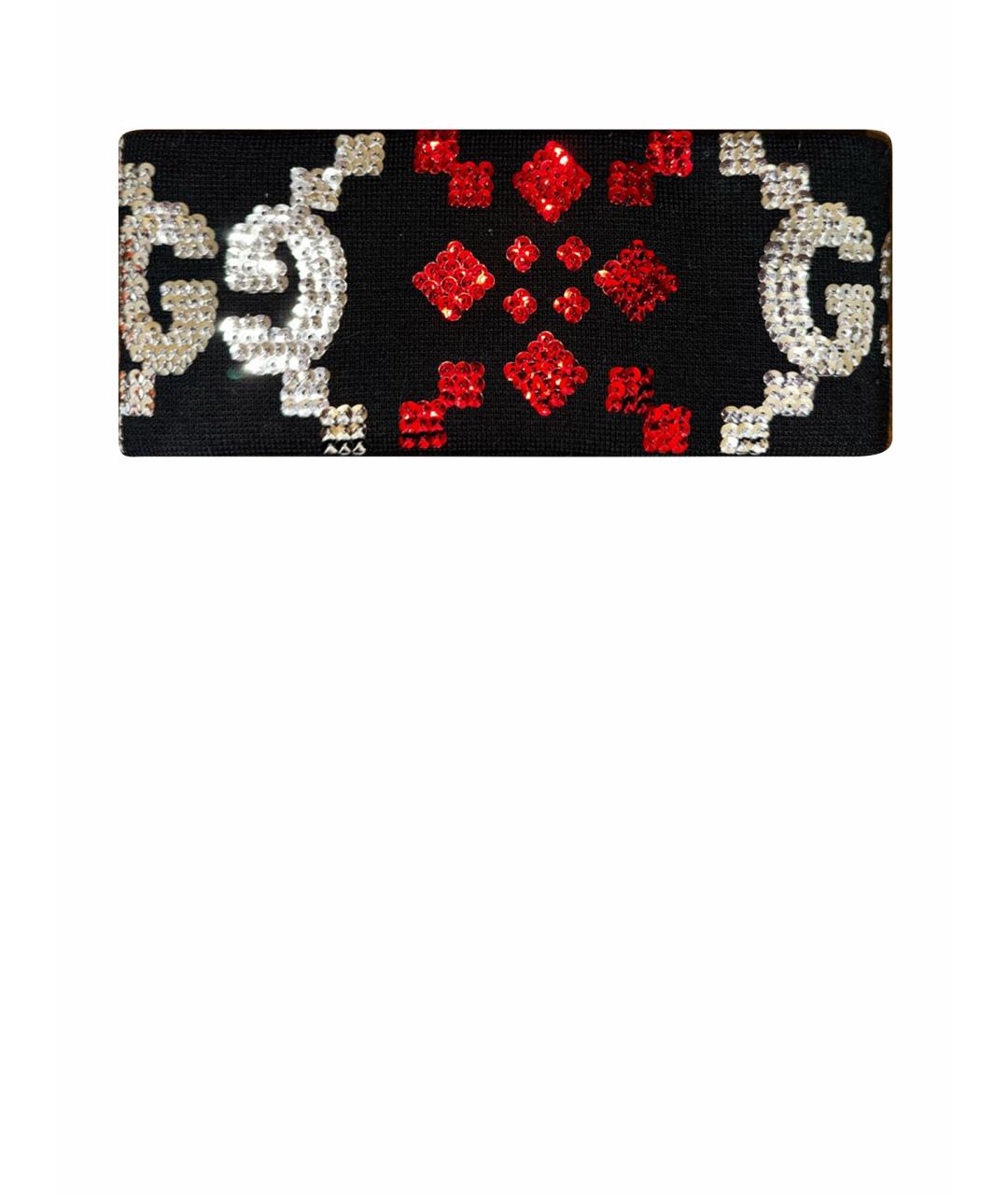 GUCCI Черная шерстяная повязка на голову, фото 1