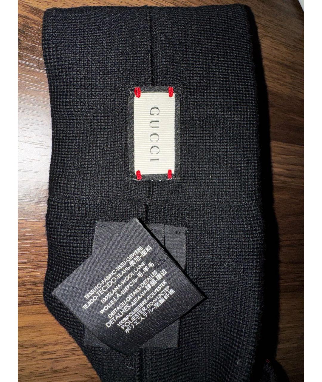 GUCCI Черная шерстяная повязка на голову, фото 2