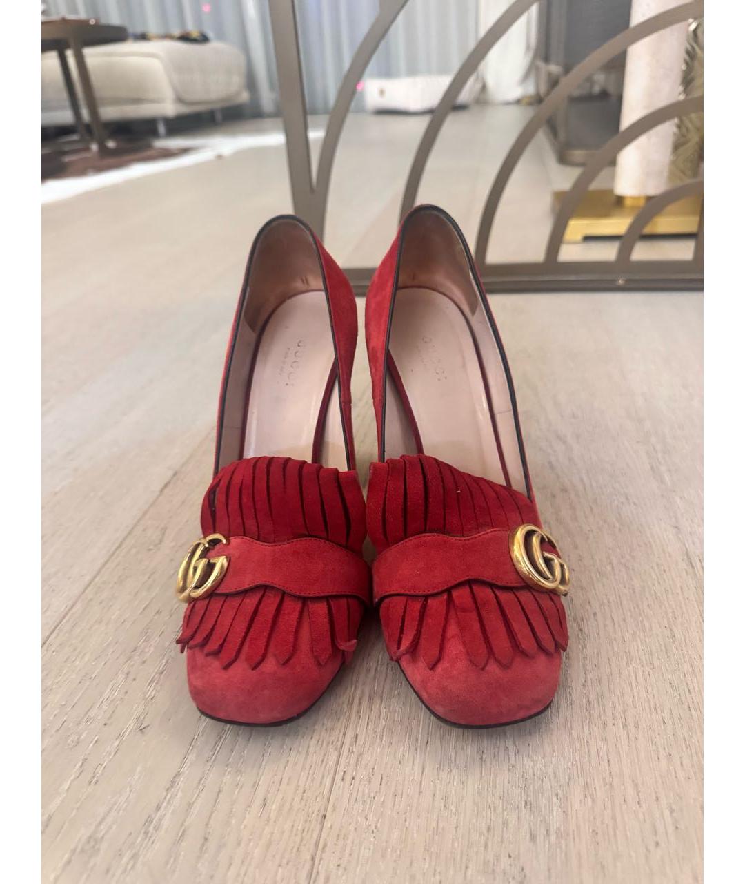 GUCCI Красные замшевые туфли, фото 2