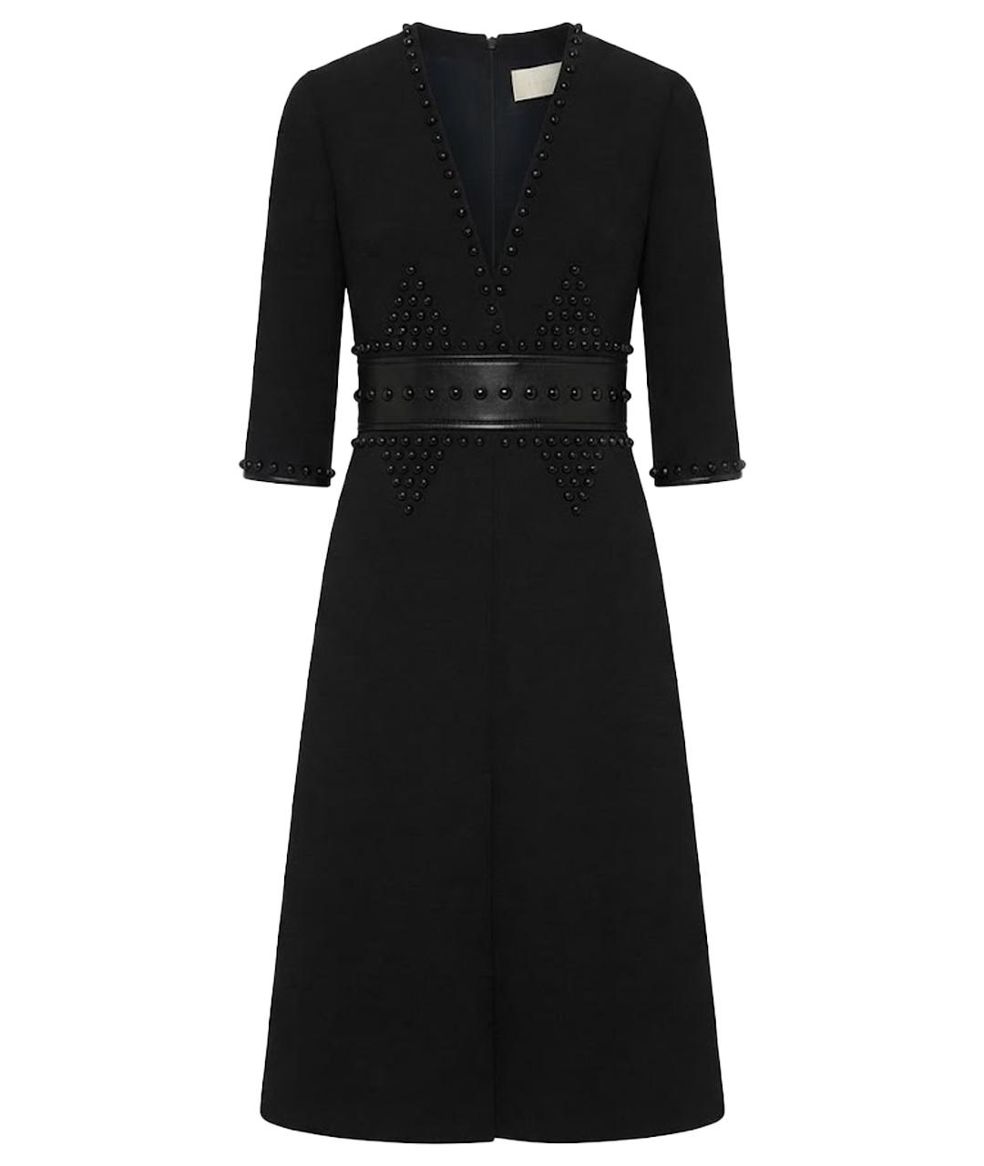 ELIE SAAB Черное шерстяное коктейльное платье, фото 1