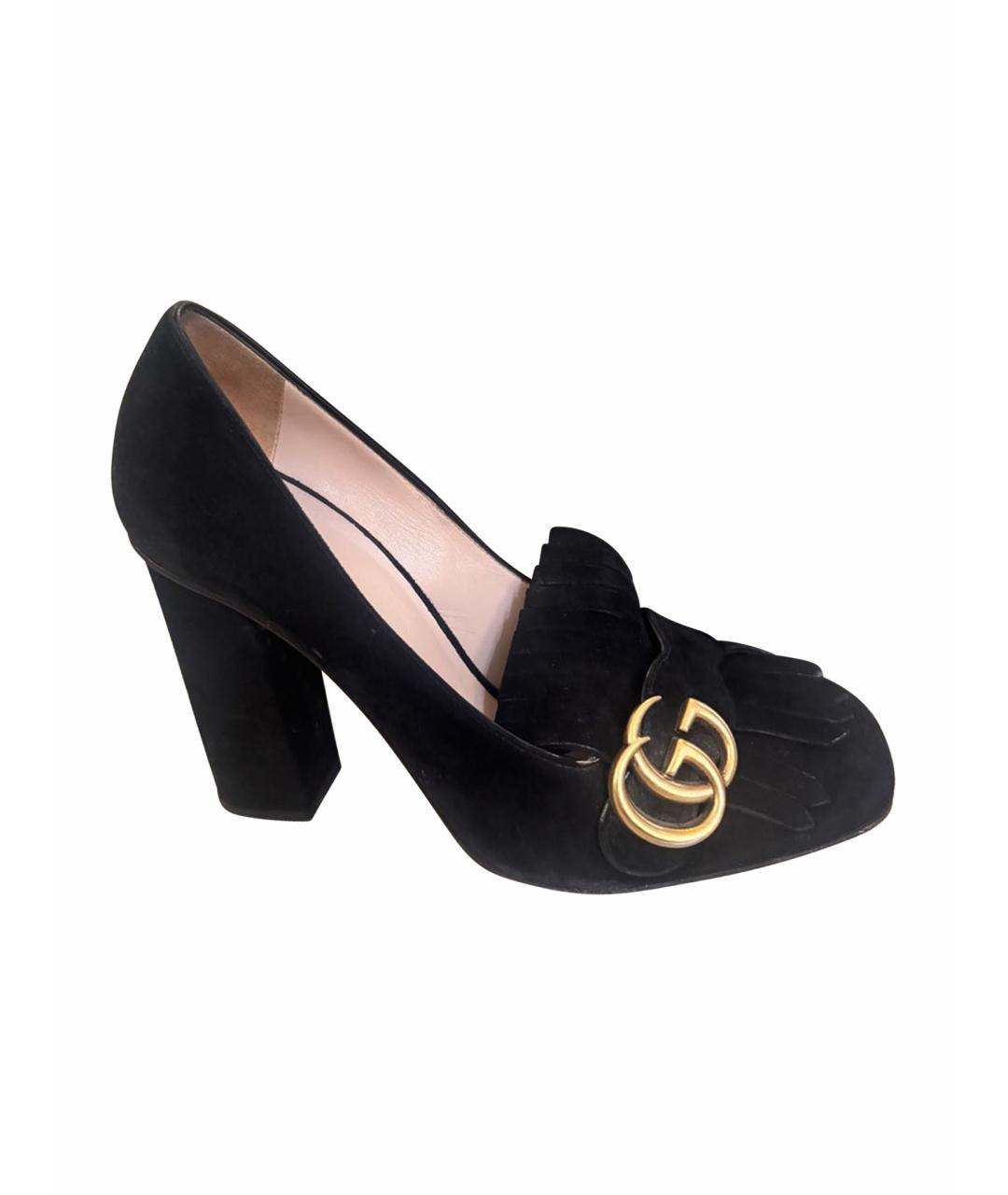 GUCCI Черные замшевые туфли, фото 6