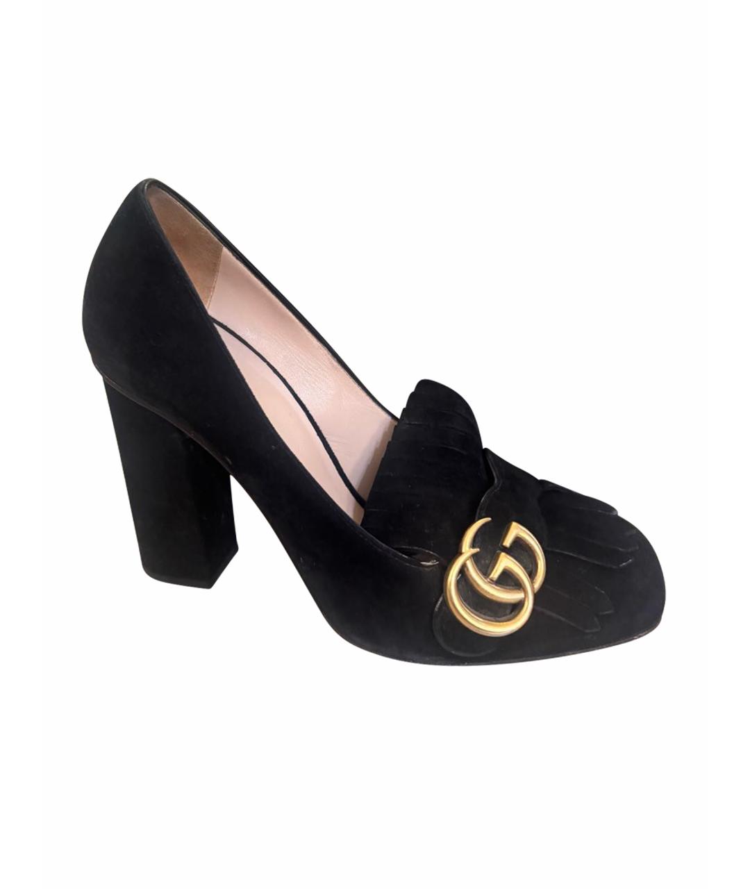 GUCCI Черные замшевые туфли, фото 1