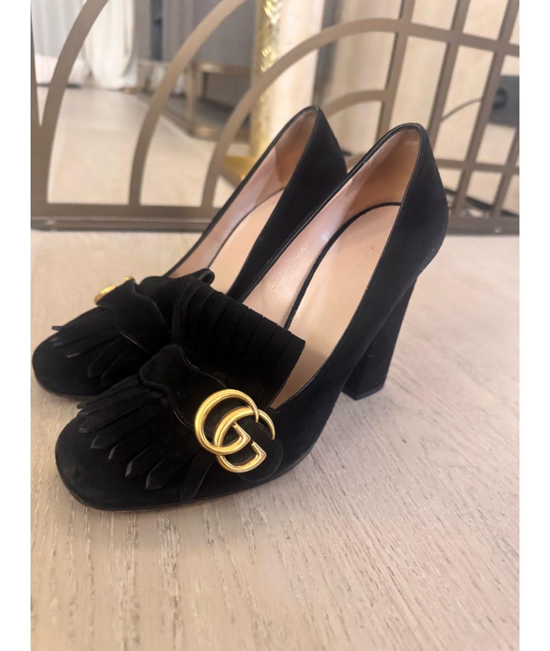 GUCCI Черные замшевые туфли, фото 2