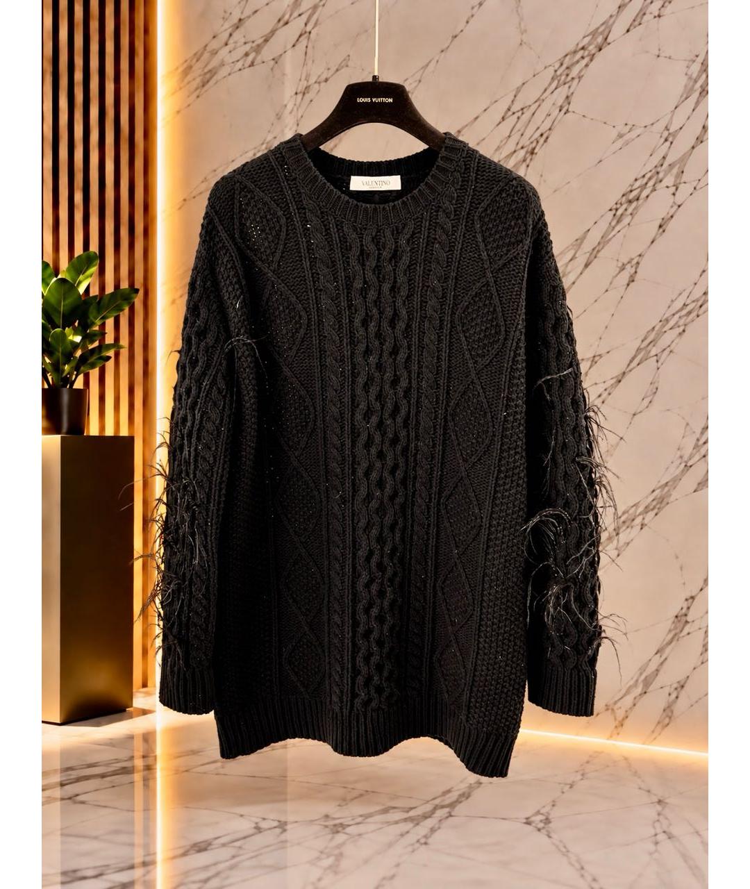 VALENTINO Черное шерстяное повседневное платье, фото 8