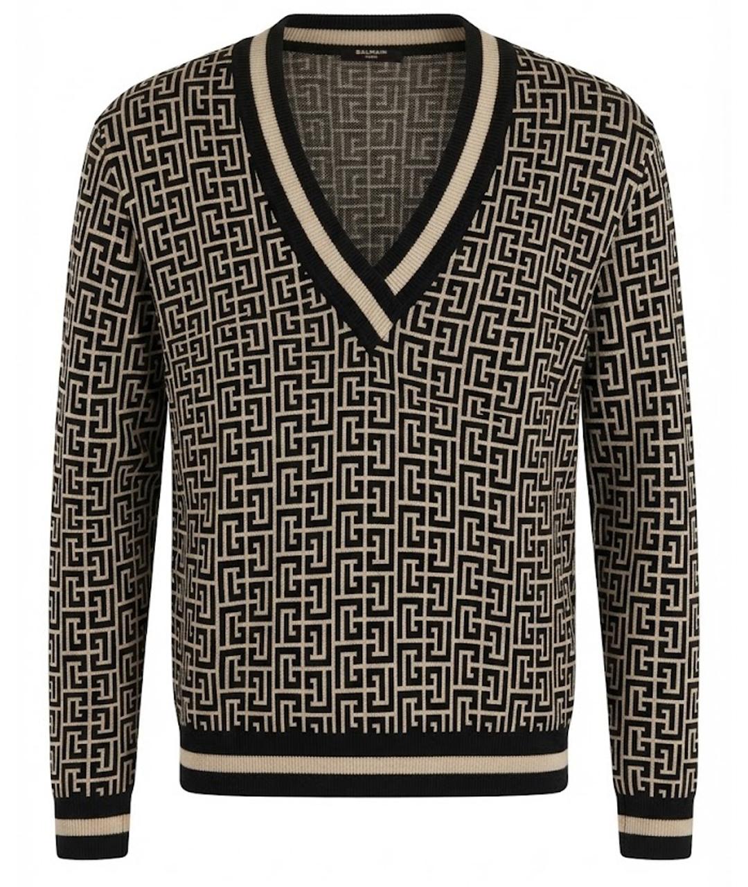 BALMAIN Черный шерстяной джемпер / свитер, фото 1