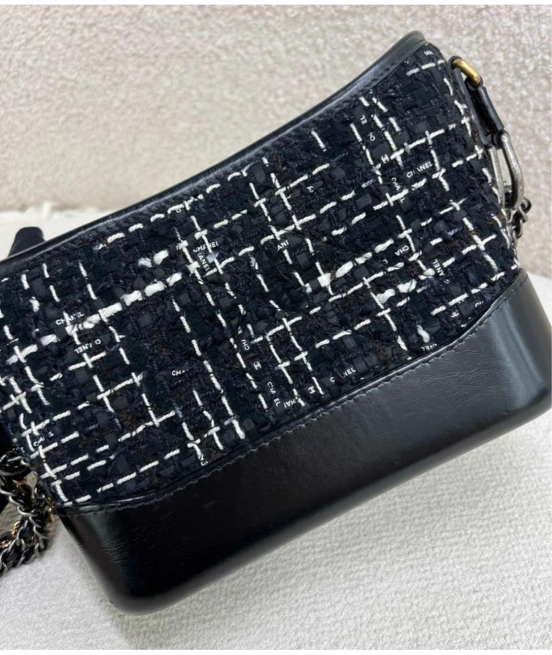 CHANEL Черная твидовая сумка через плечо, фото 5