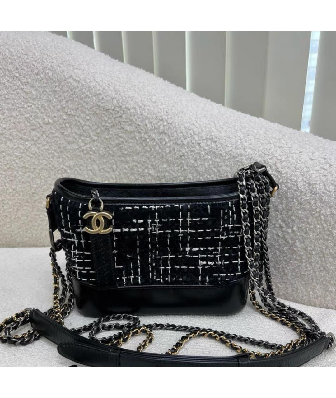 CHANEL Черная твидовая сумка через плечо, фото 9