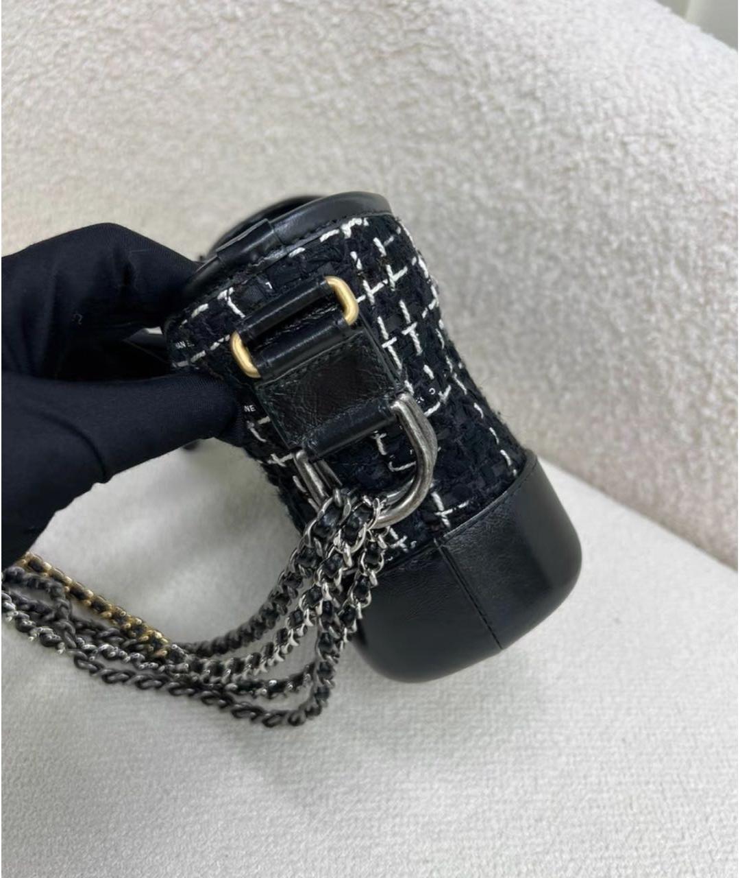 CHANEL Черная твидовая сумка через плечо, фото 8