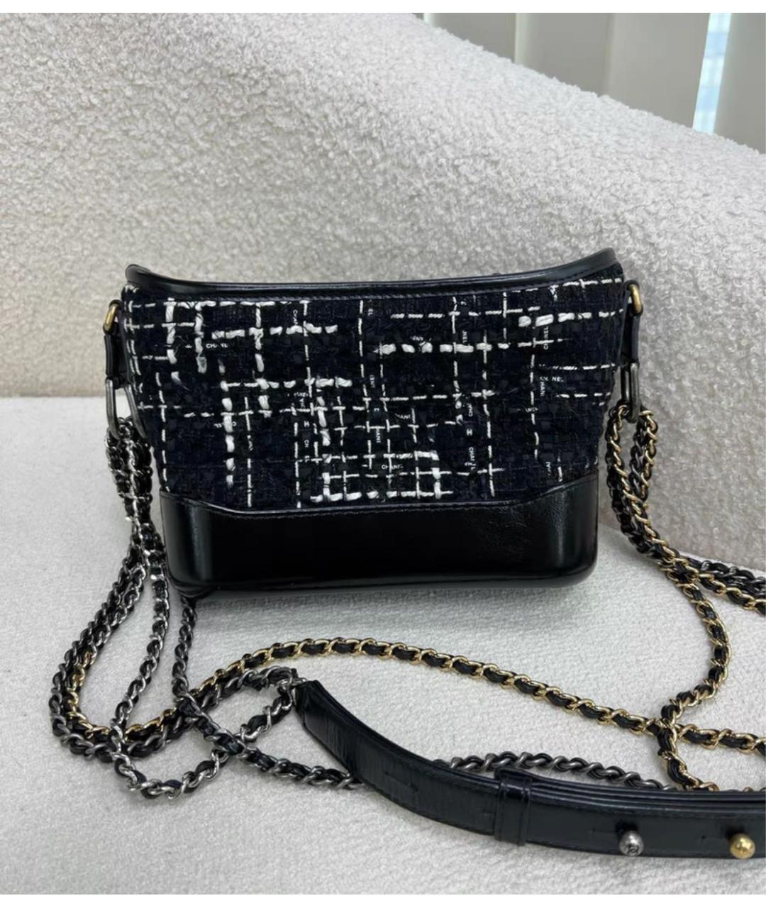 CHANEL Черная твидовая сумка через плечо, фото 3