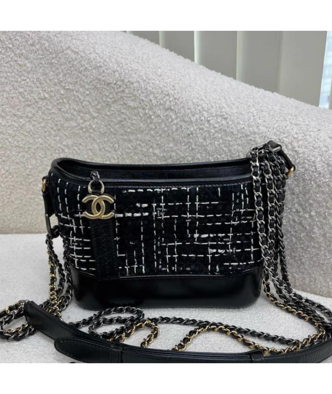 CHANEL Черная твидовая сумка через плечо, фото 2