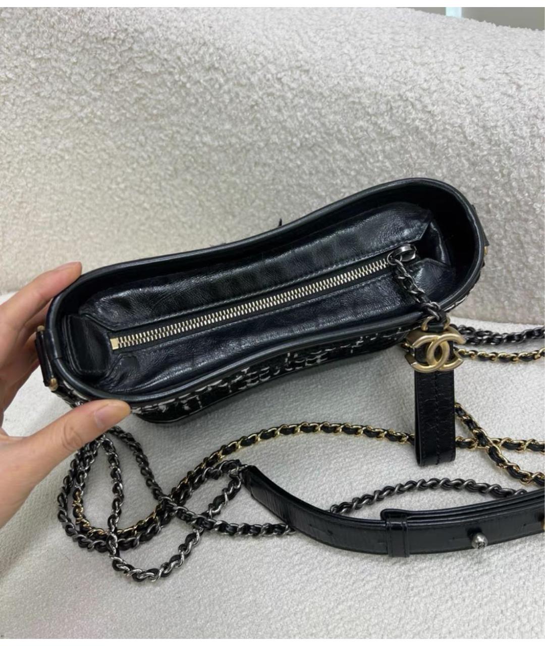 CHANEL Черная твидовая сумка через плечо, фото 4