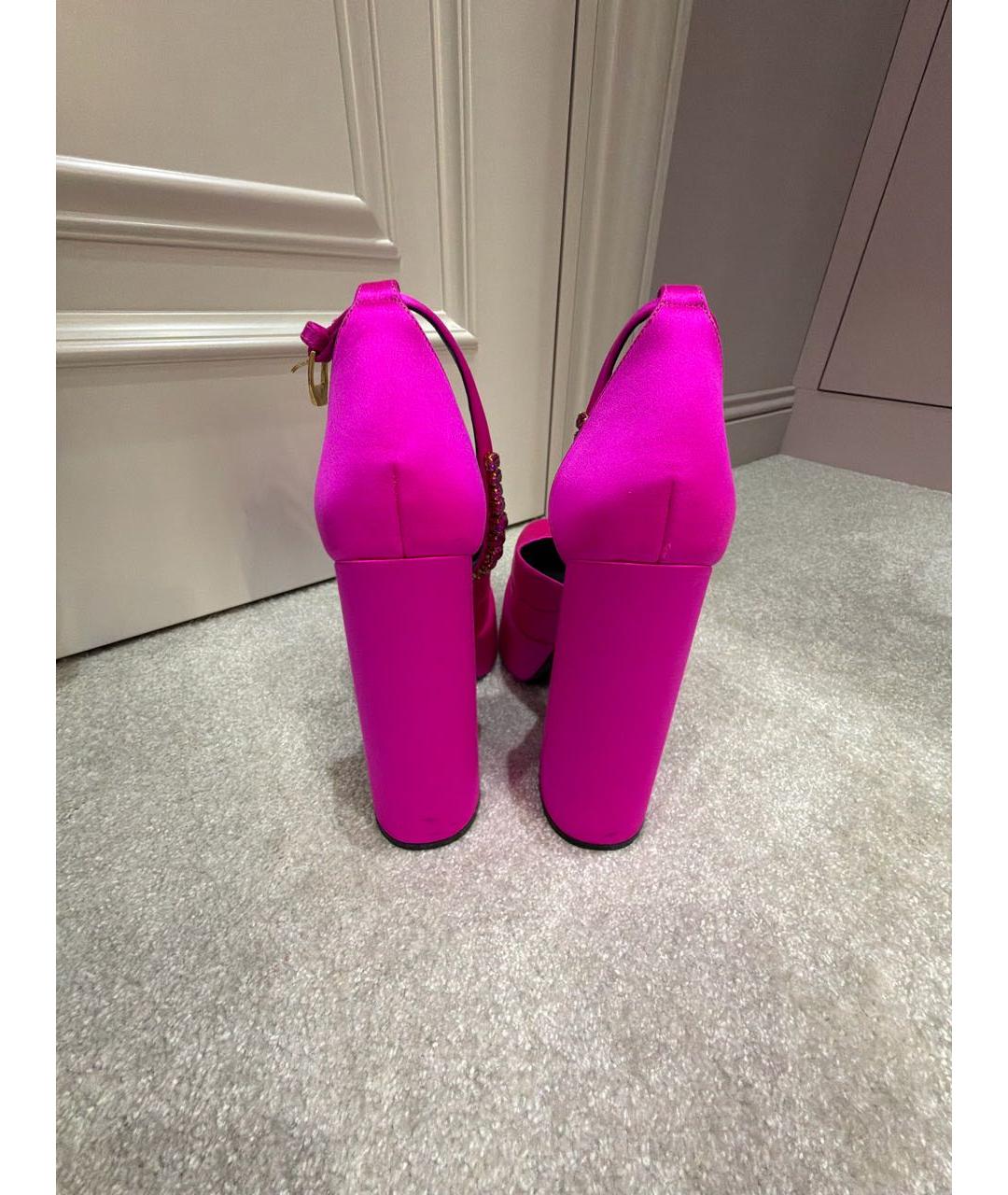 VERSACE Фуксия текстильные туфли, фото 4