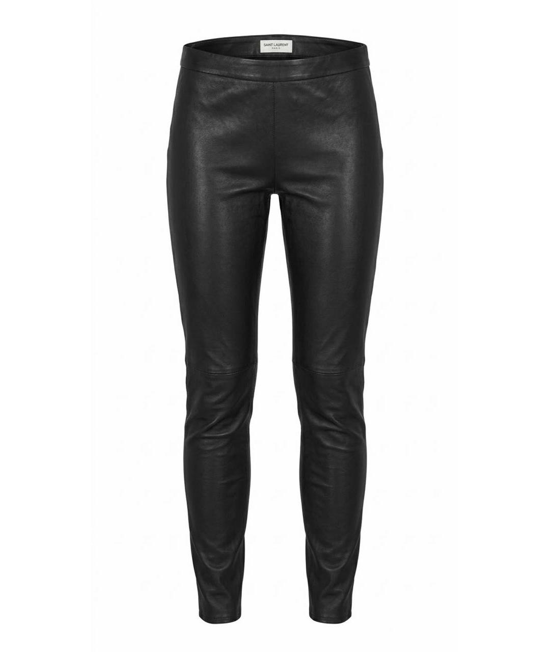SAINT LAURENT Черные кожаные леггинсы и велосипедки, фото 1