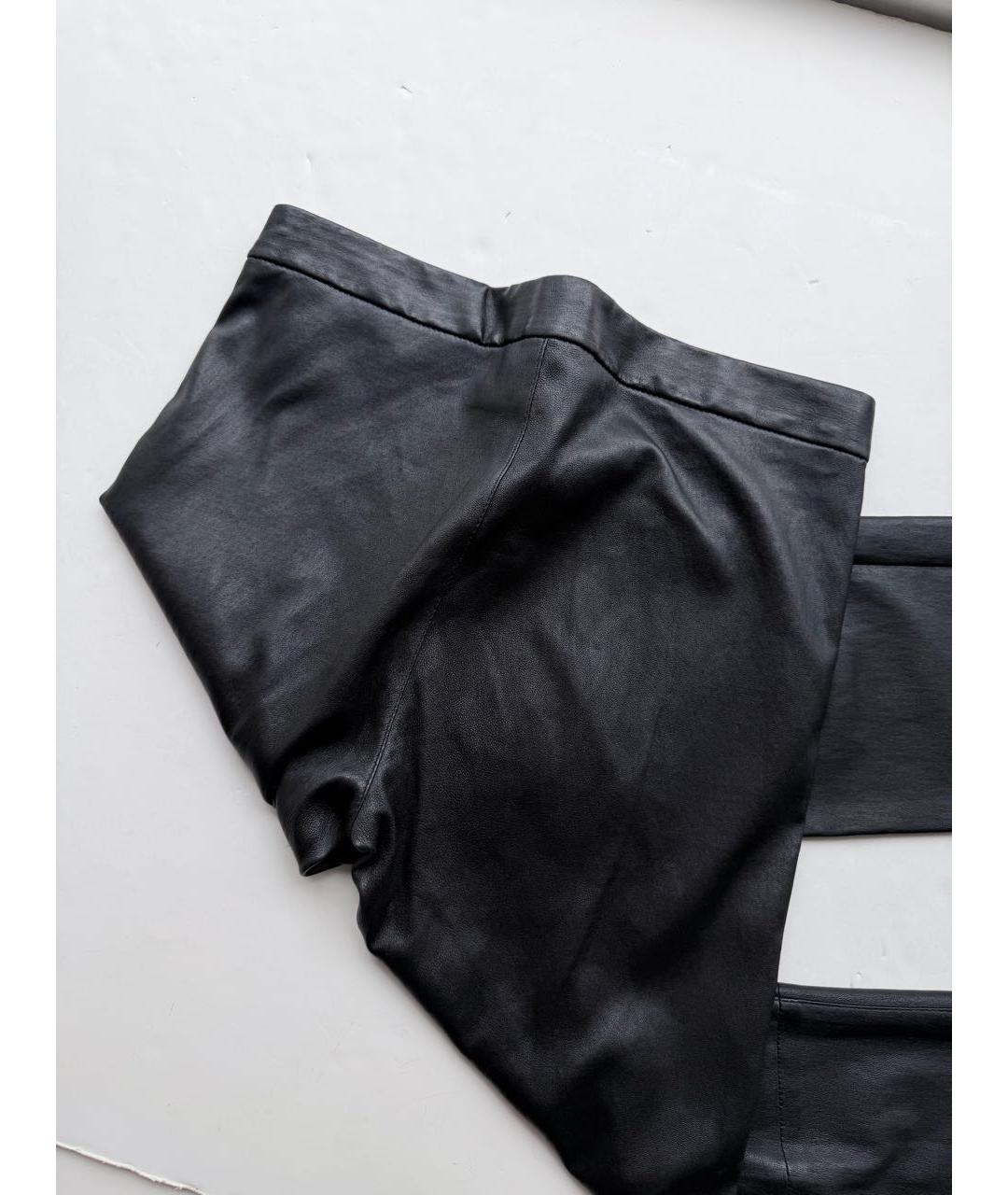 SAINT LAURENT Черные кожаные леггинсы и велосипедки, фото 2