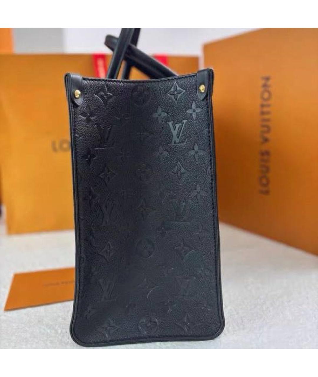 LOUIS VUITTON Черная кожаная сумка через плечо, фото 2