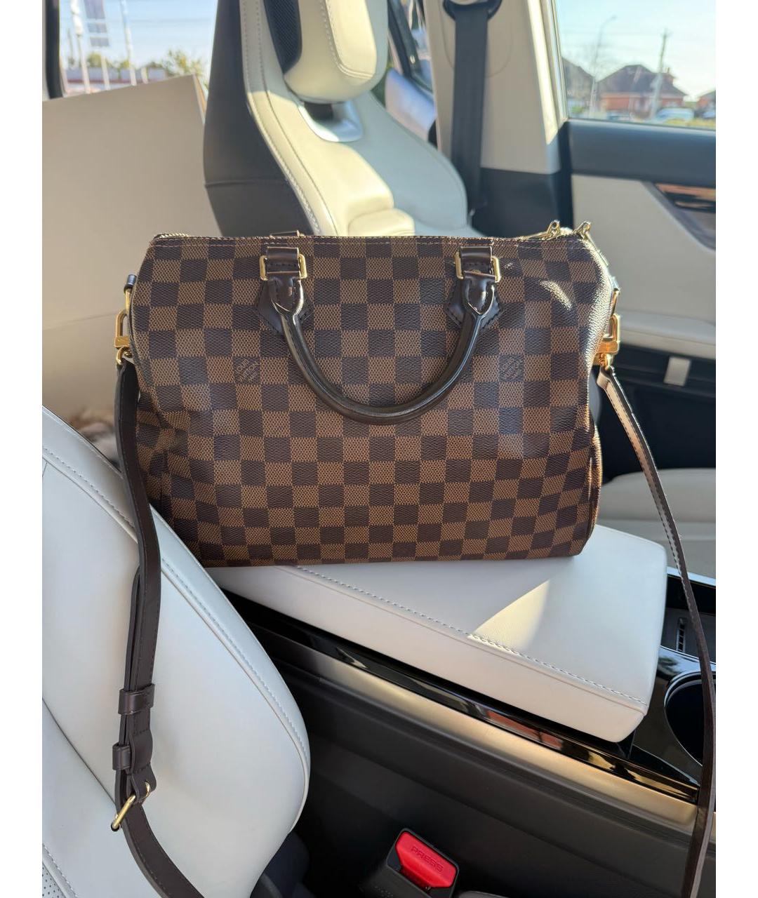 LOUIS VUITTON Коричневая сумка с короткими ручками из канвы, фото 3