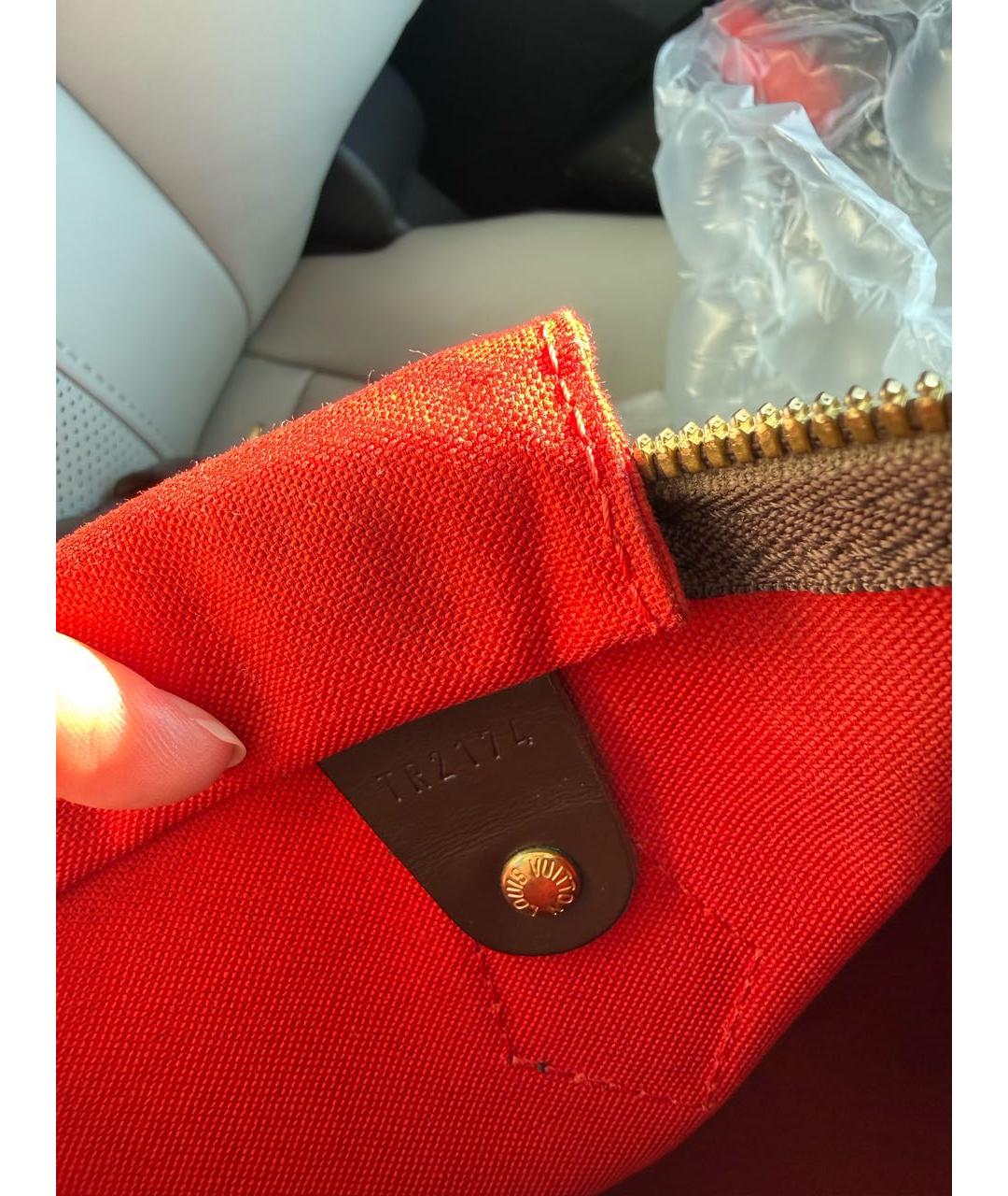 LOUIS VUITTON Коричневая сумка с короткими ручками из канвы, фото 4