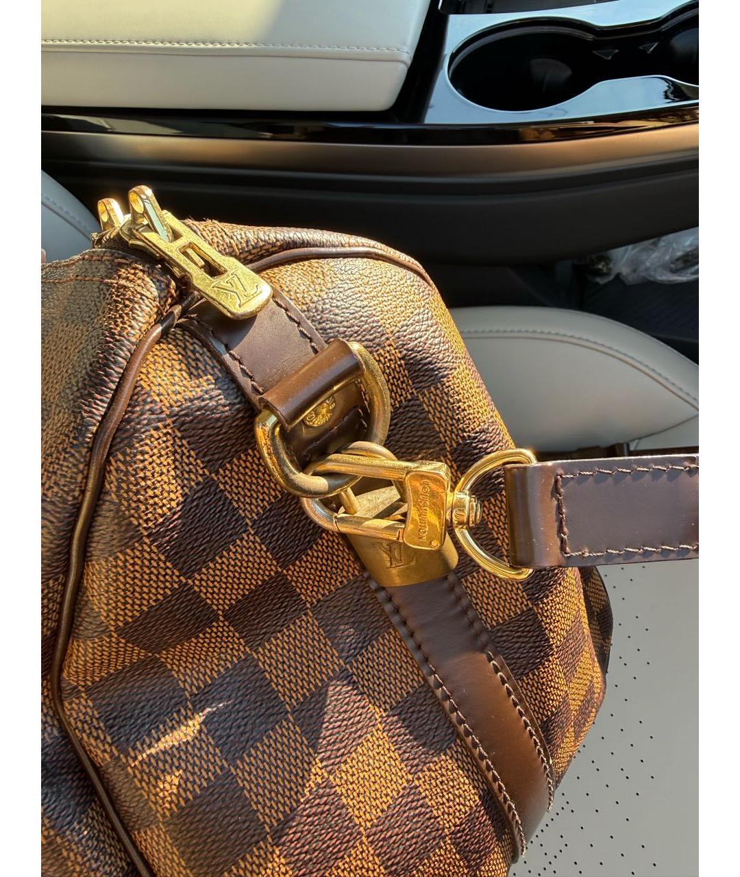 LOUIS VUITTON Коричневая сумка с короткими ручками из канвы, фото 5