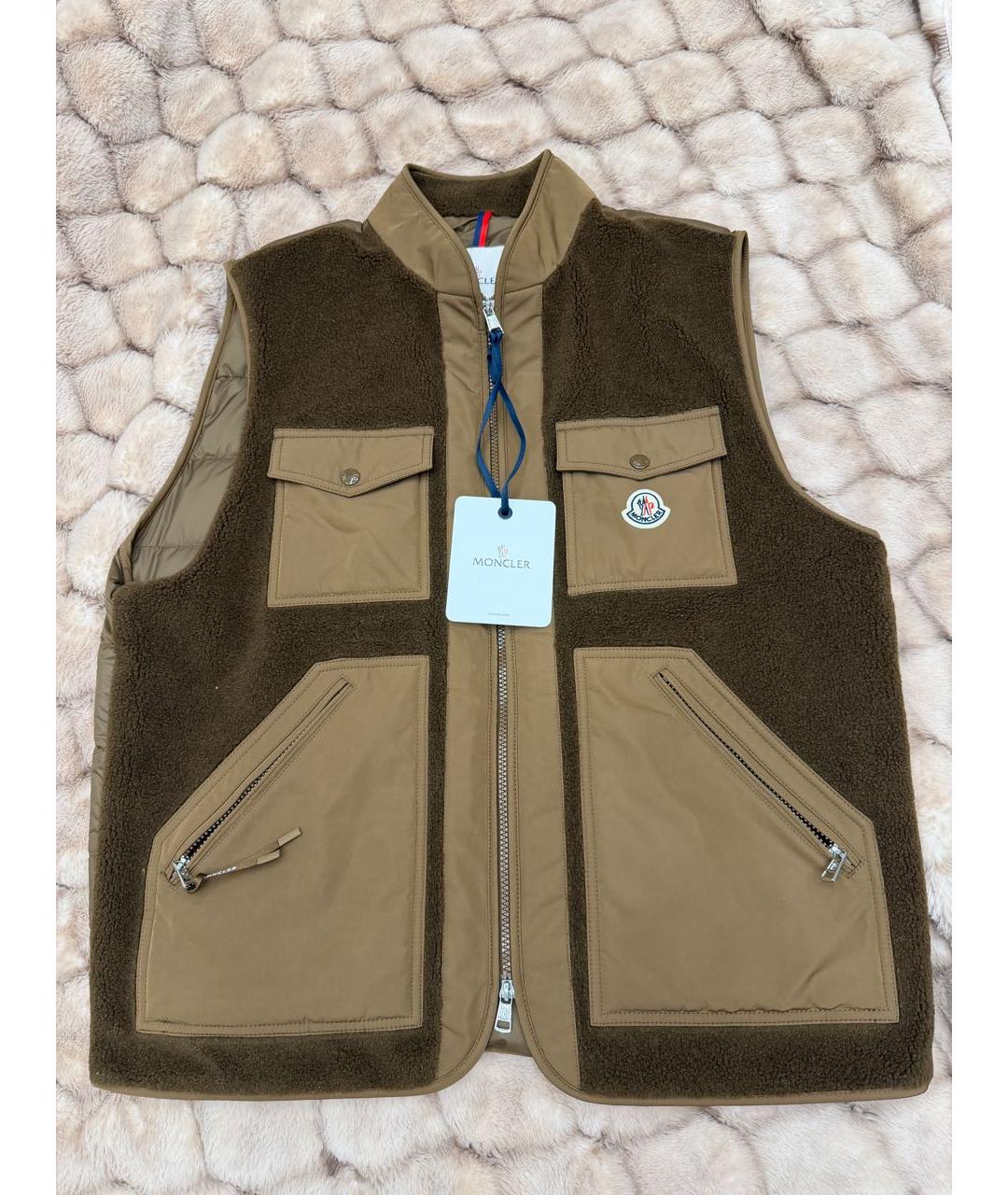 MONCLER Бежевый жилет, фото 6