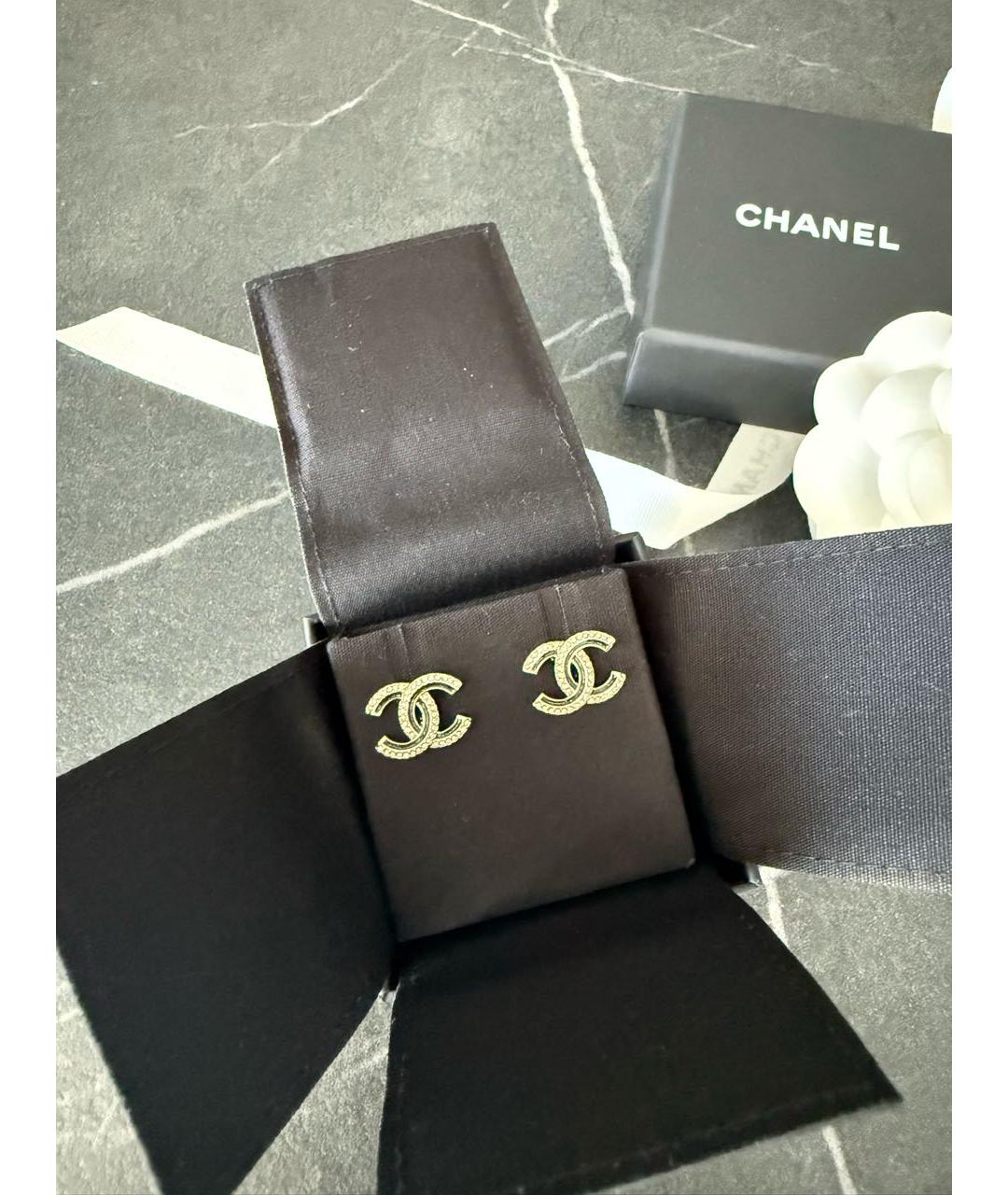 CHANEL Золотые металлические серьги, фото 4