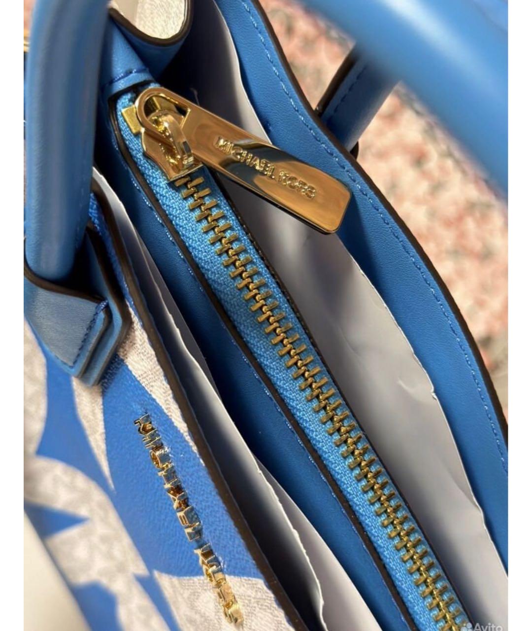 MICHAEL KORS Синяя сумка с короткими ручками из канвы, фото 6