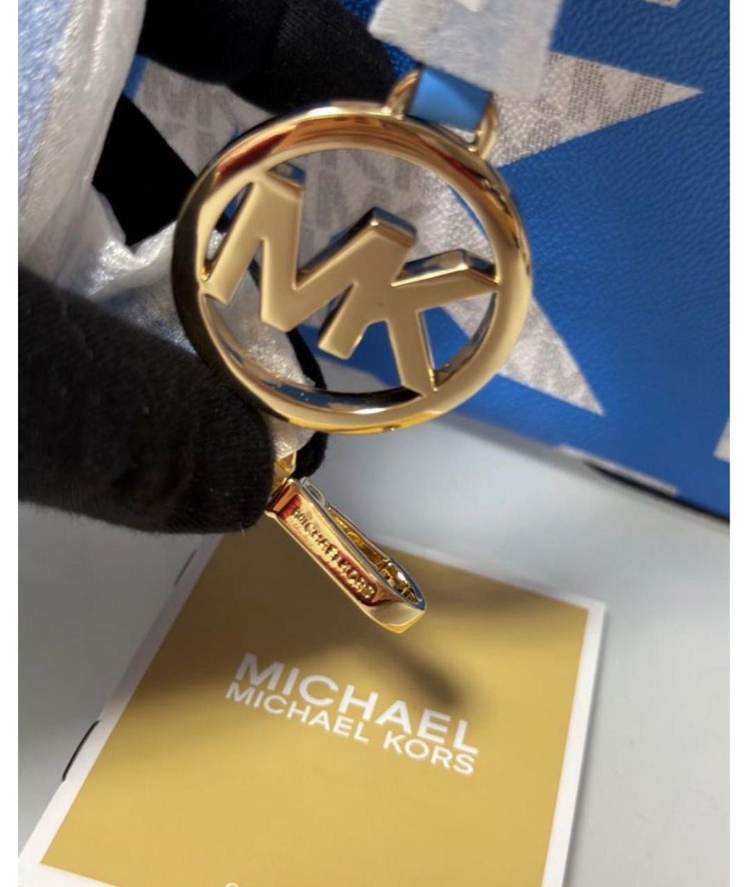 MICHAEL KORS Синяя сумка с короткими ручками из канвы, фото 5