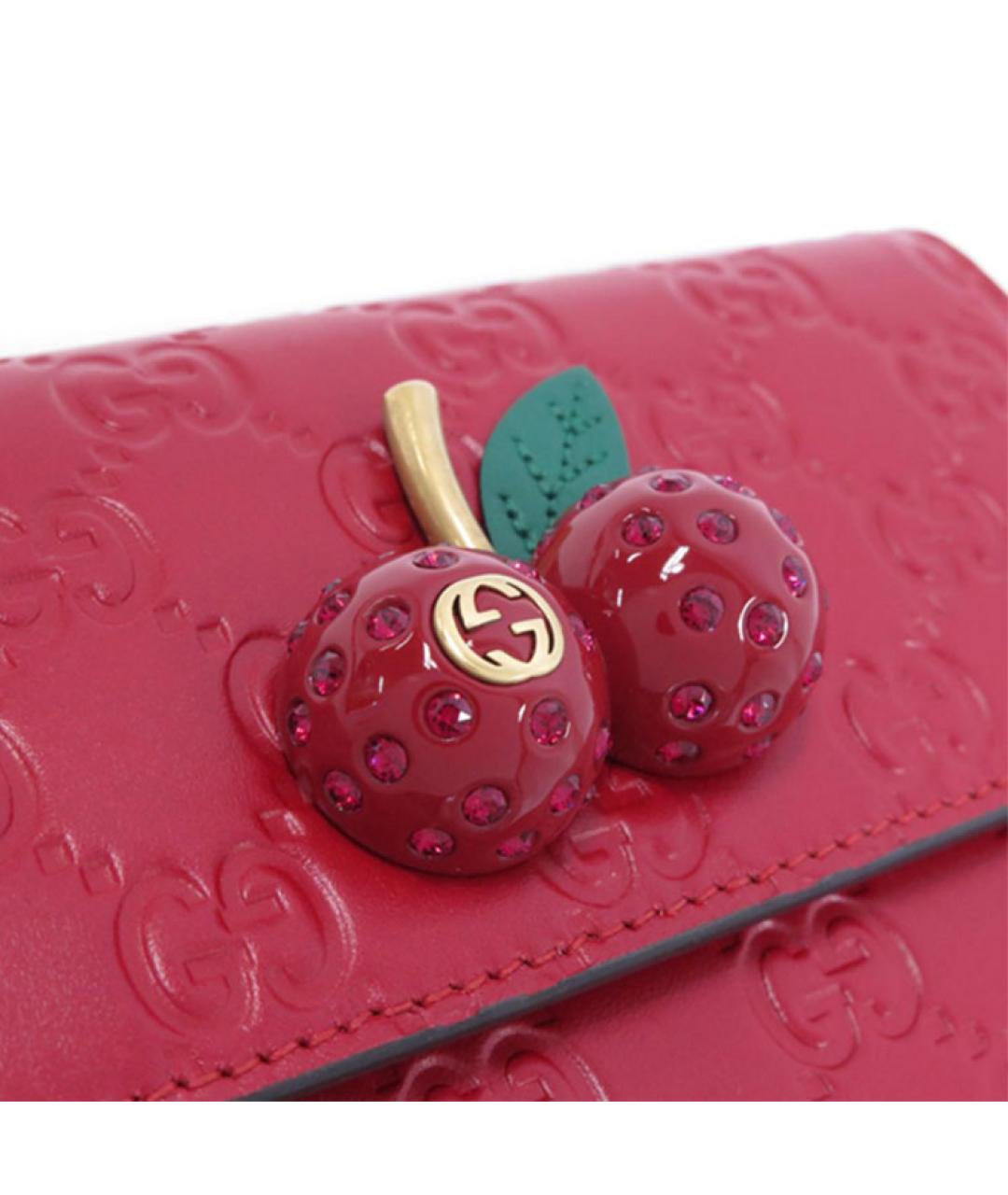 GUCCI Красная кожаная сумка через плечо, фото 4