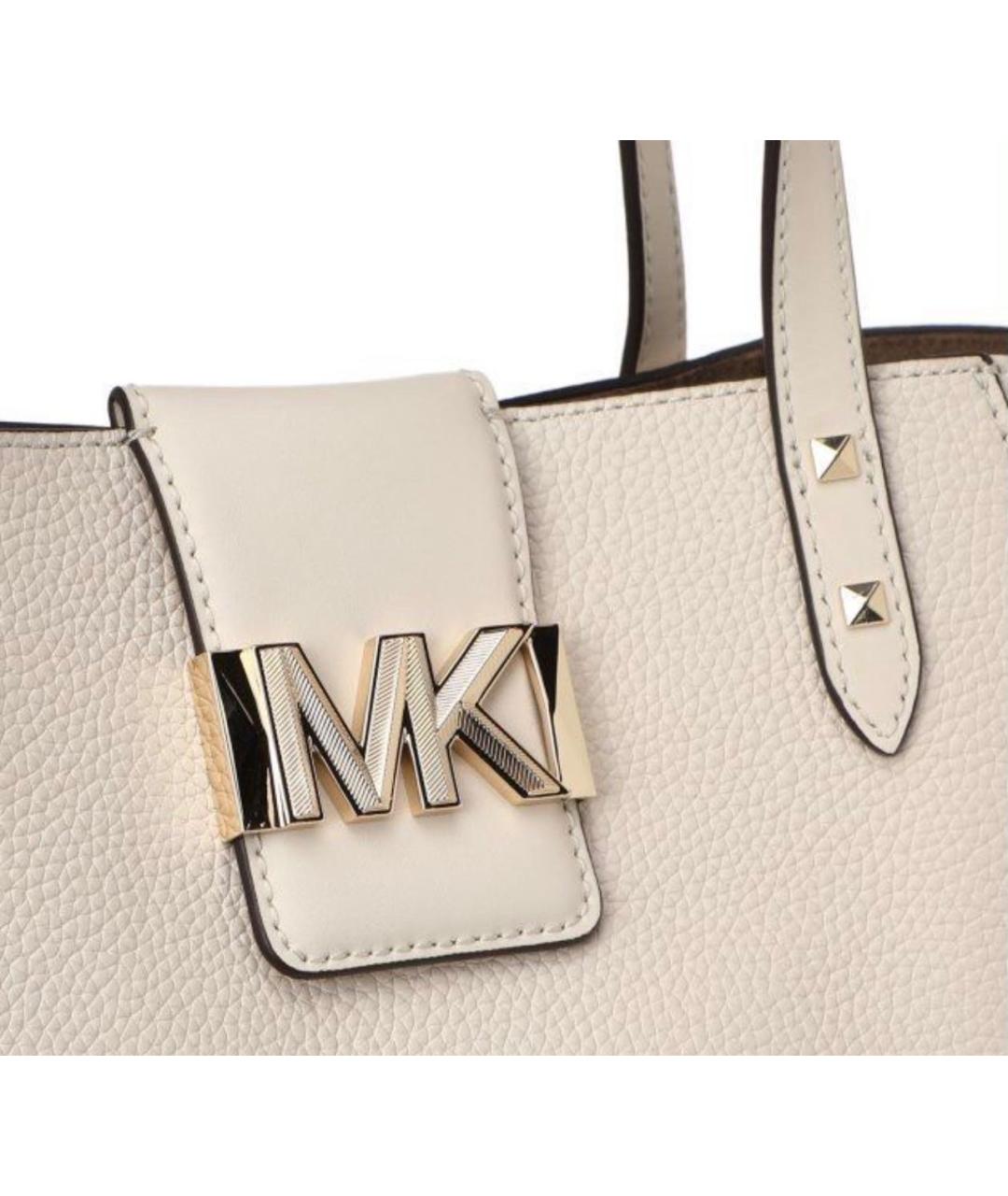 MICHAEL KORS Белая кожаная сумка тоут, фото 2