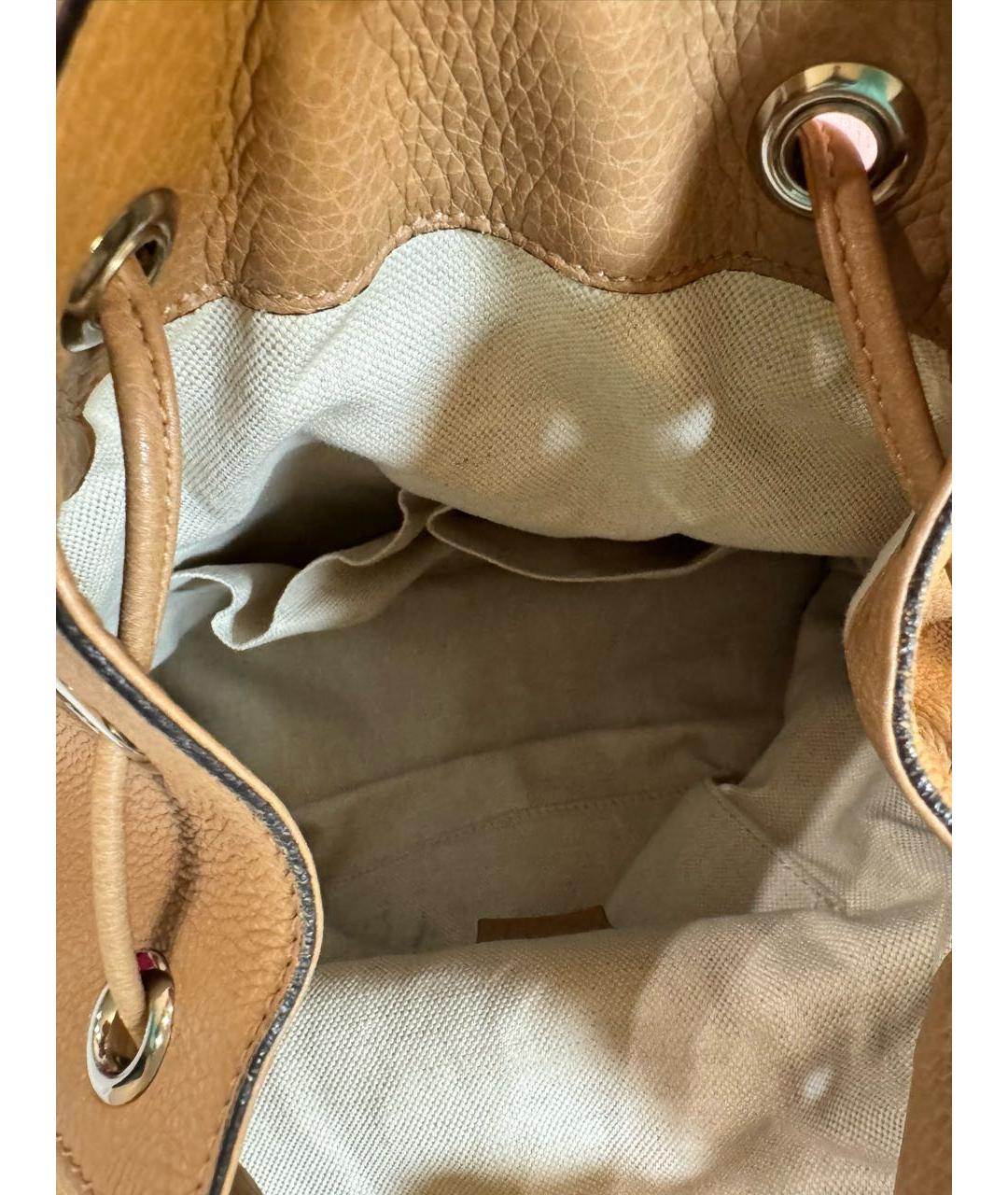 GUCCI Бежевый кожаный рюкзак, фото 4