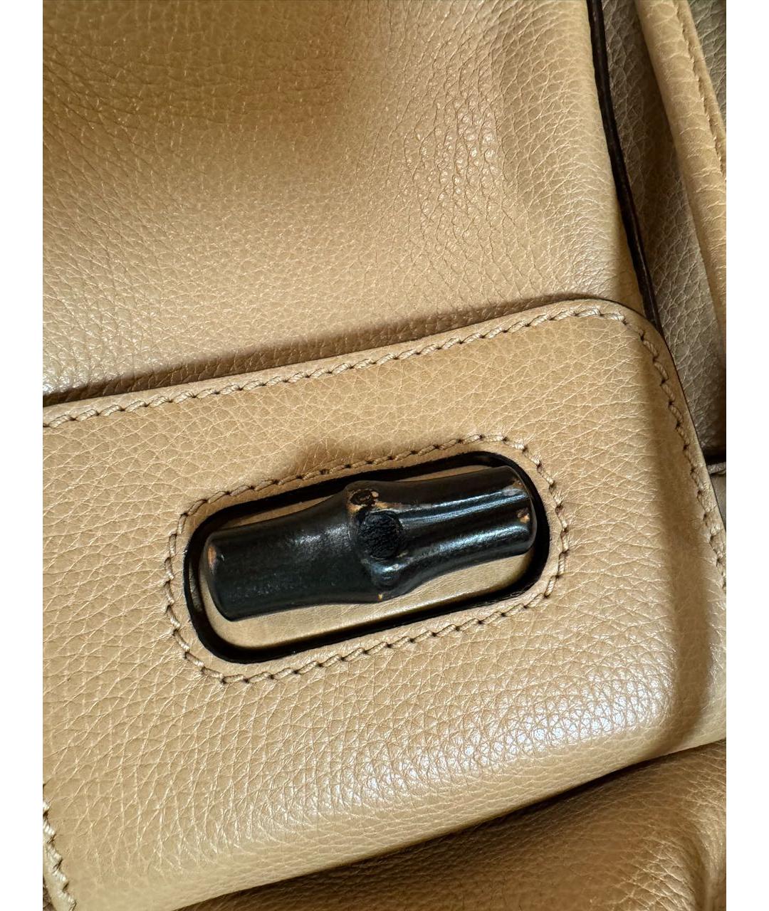 GUCCI Бежевый кожаный рюкзак, фото 8