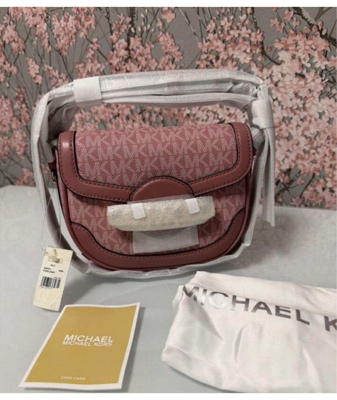 MICHAEL KORS Розовая сумка через плечо из канвы, фото 2