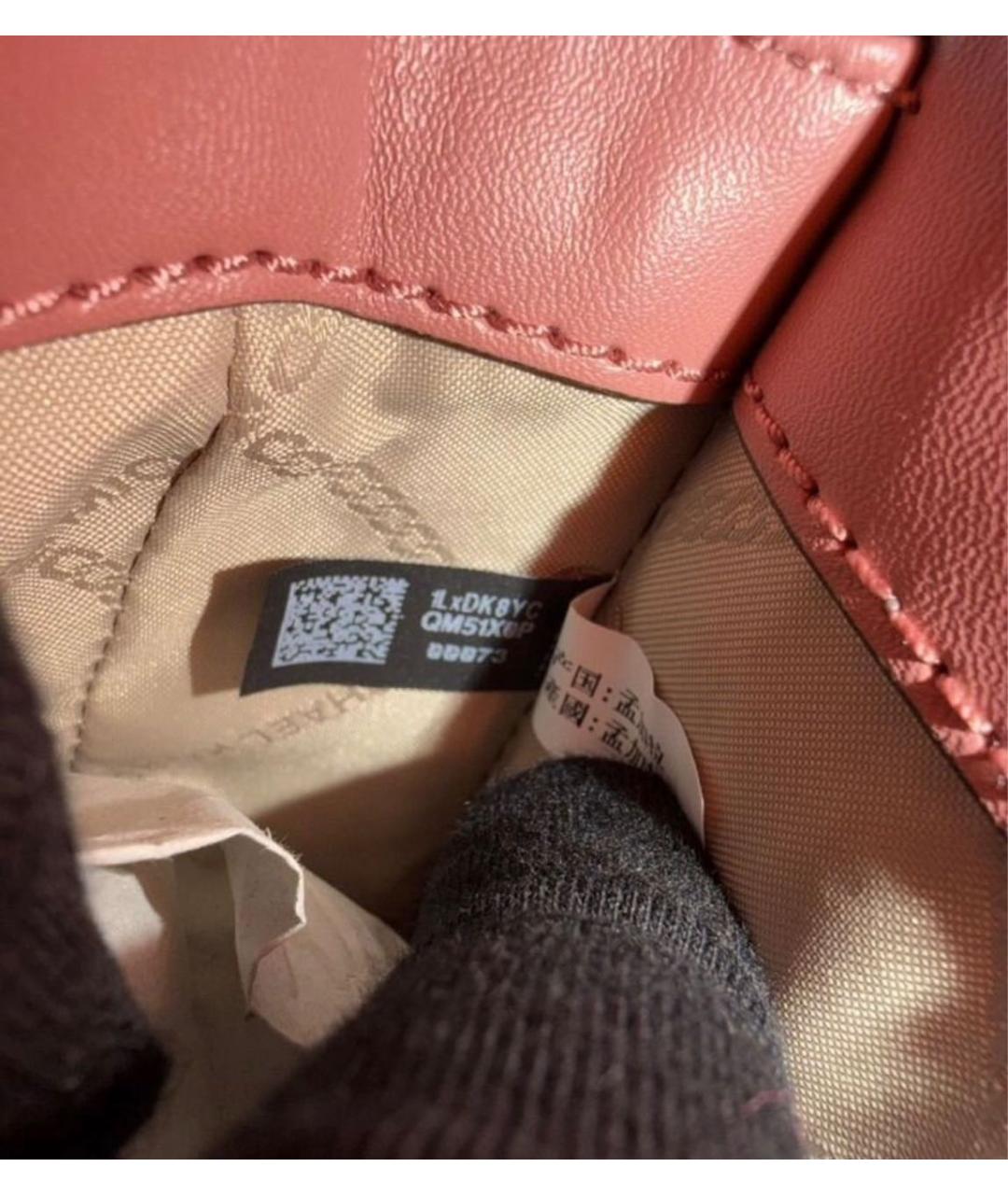 MICHAEL KORS Розовая сумка через плечо из канвы, фото 5
