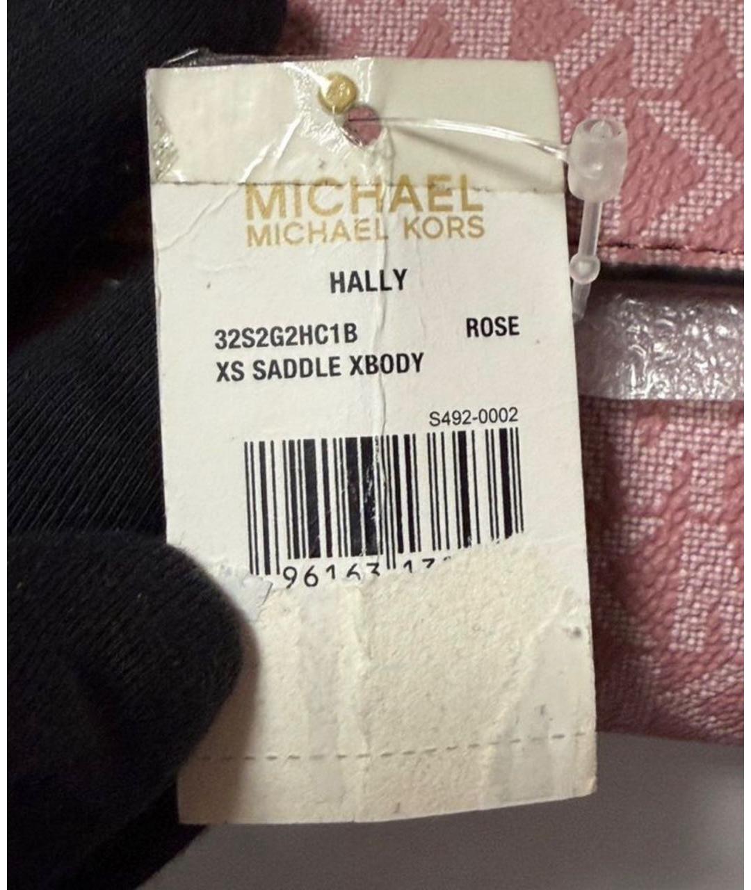 MICHAEL KORS Розовая сумка через плечо из канвы, фото 4
