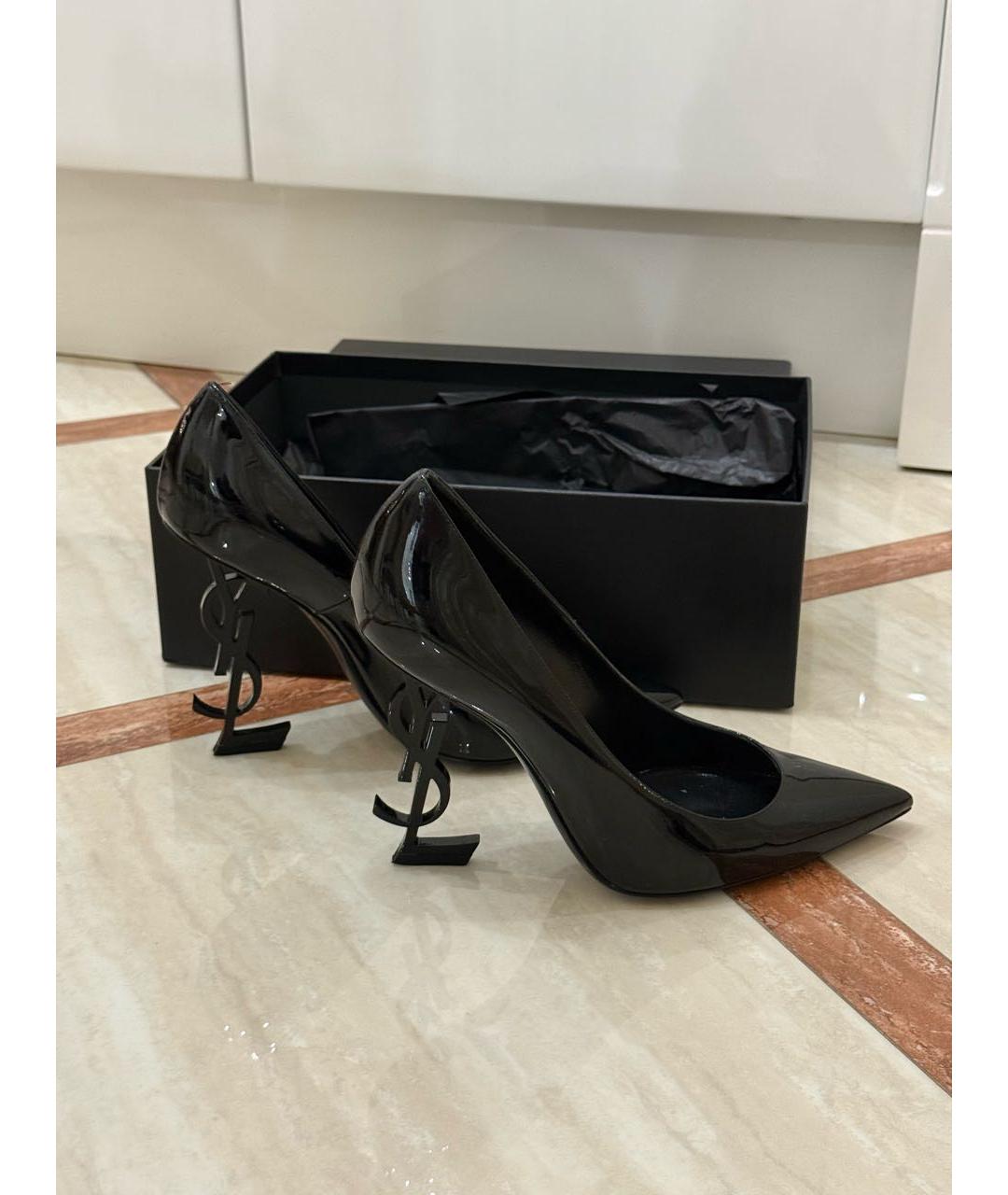 SAINT LAURENT Черные кожаные туфли, фото 5