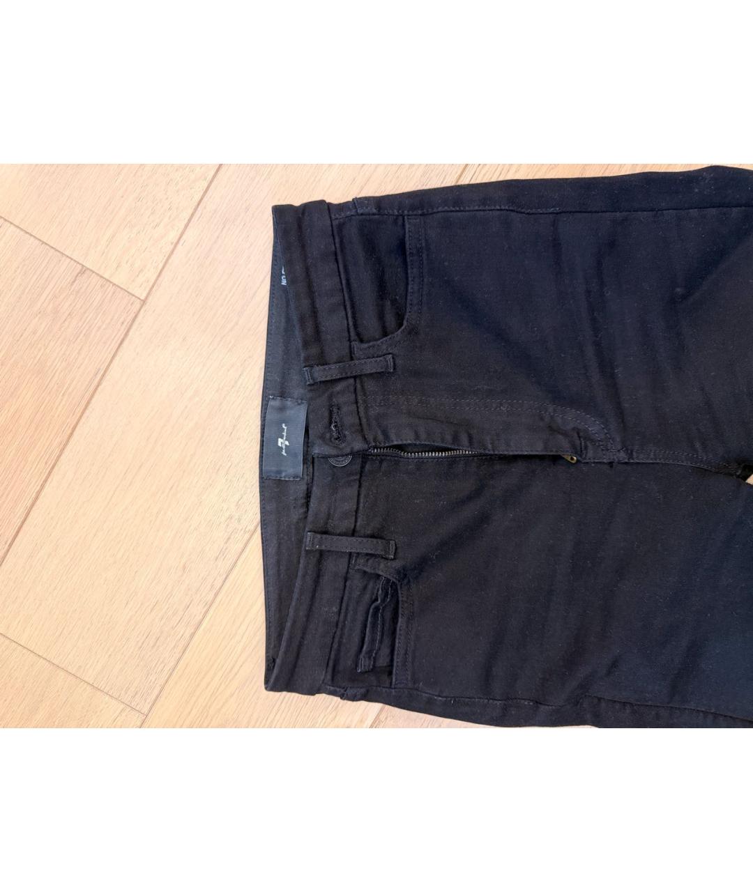 7 FOR ALL MANKIND Черные хлопко-эластановые джинсы клеш, фото 3