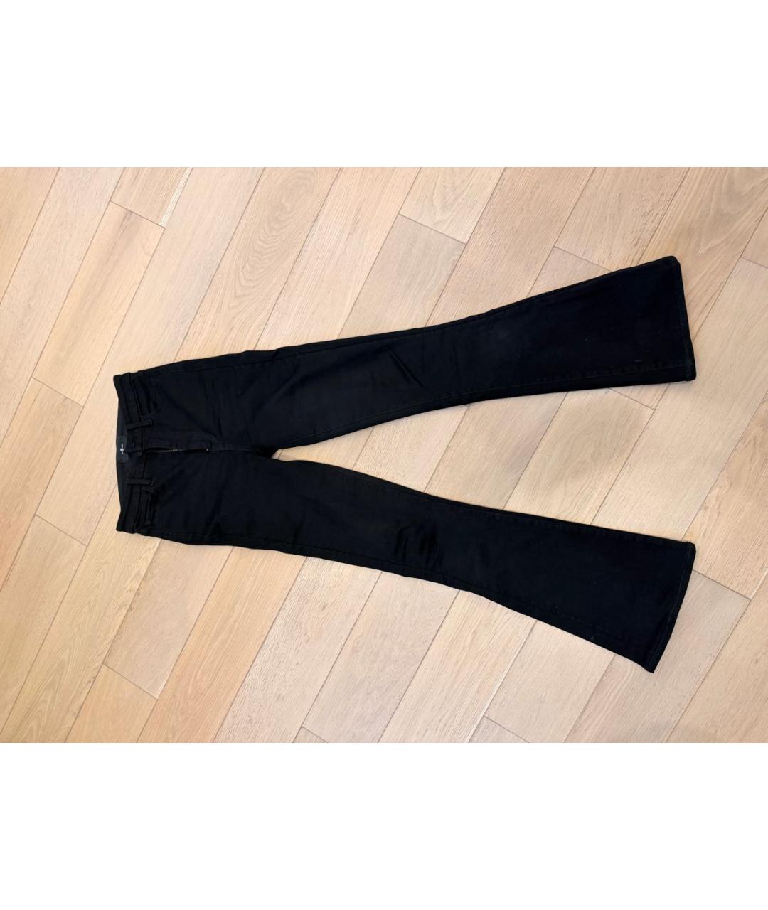 7 FOR ALL MANKIND Черные хлопко-эластановые джинсы клеш, фото 5