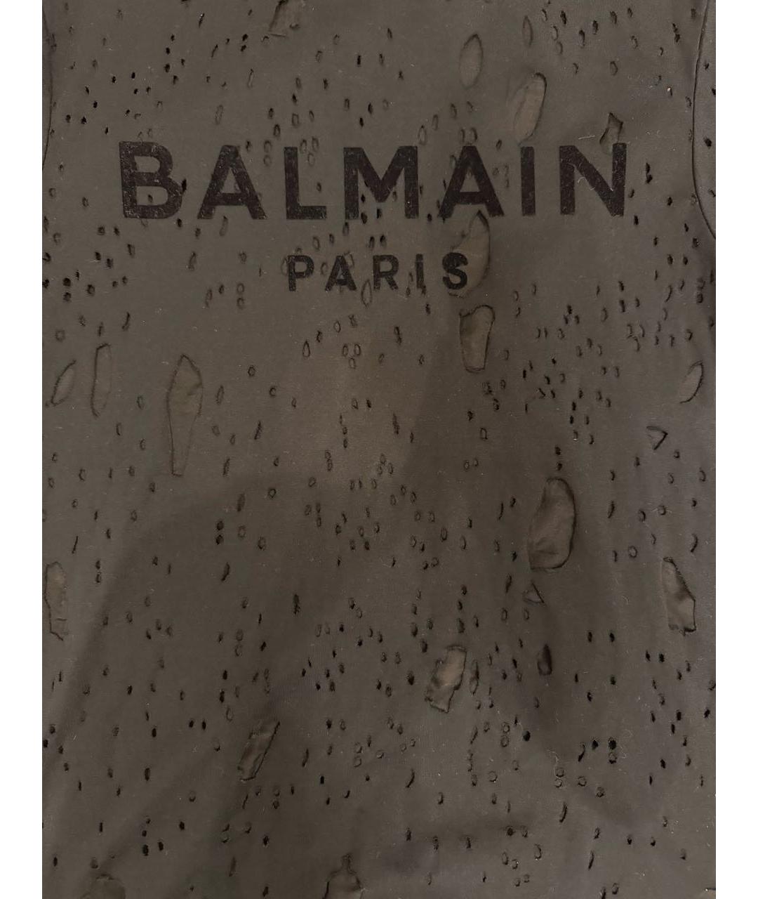BALMAIN Черная хлопковая футболка, фото 4