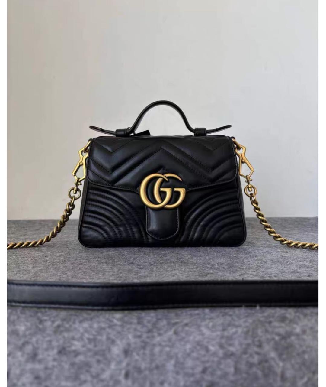 GUCCI Черная кожаная сумка через плечо, фото 2