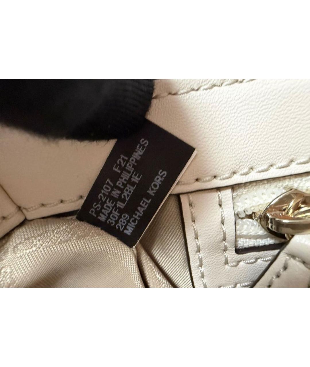 MICHAEL KORS Белая кожаная сумка через плечо, фото 6