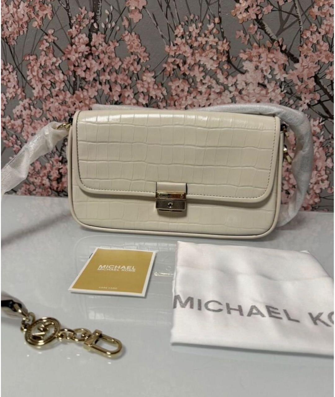 MICHAEL KORS Белая кожаная сумка через плечо, фото 8
