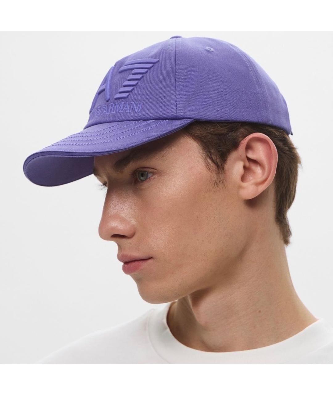 EMPORIO ARMANI Фиолетовая хлопковая кепка/бейсболка, фото 5