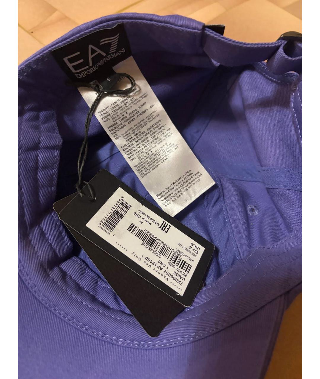 EMPORIO ARMANI Фиолетовая хлопковая кепка/бейсболка, фото 3