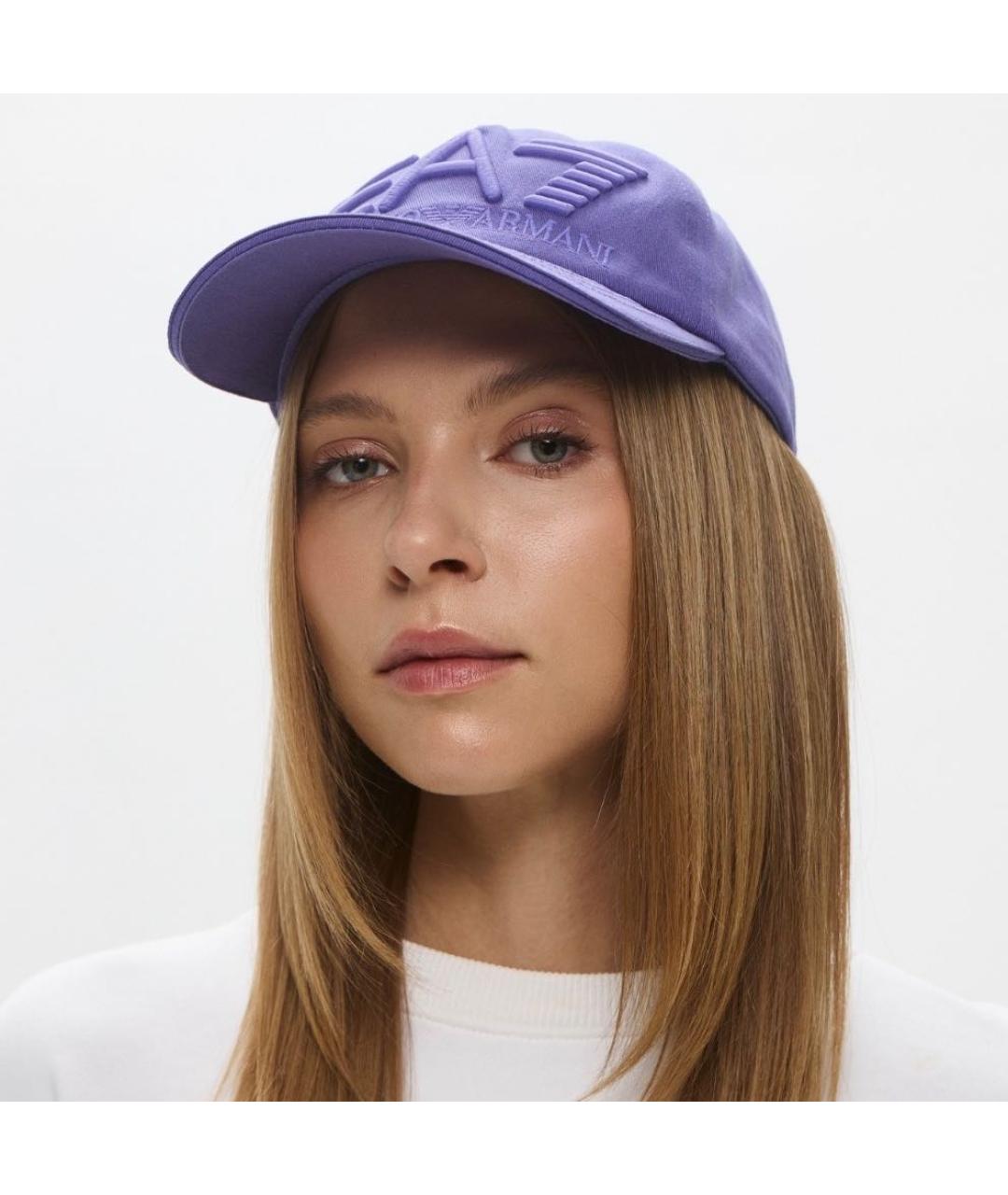 EMPORIO ARMANI Фиолетовая хлопковая кепка/бейсболка, фото 8
